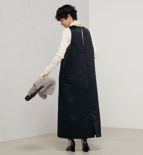 NOLLEY'S「《セットアップ対応》ウォッシャブルサテンジャンパーワンピース」|ワンピース|