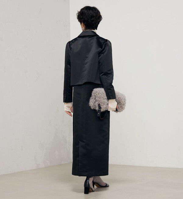 NOLLEY'S「《セットアップ対応》ウォッシャブルサテン衿付きジャケット」|ブルゾン・スタジャン|