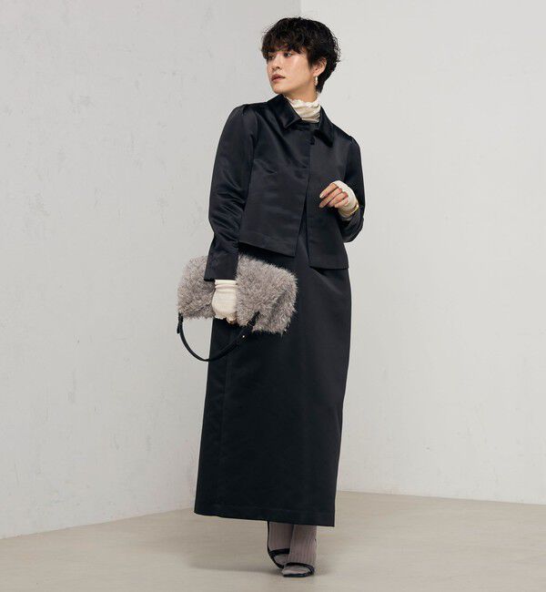 NOLLEY'S「《セットアップ対応》ウォッシャブルサテン衿付きジャケット」|ブルゾン・スタジャン|