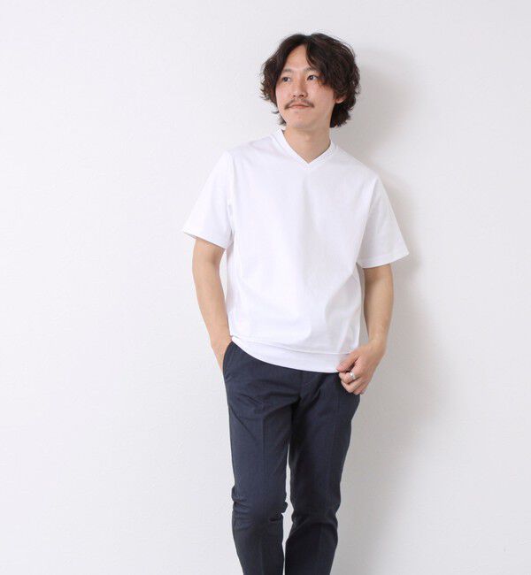 NOLLEY'S goodman「《ビジカジ対応》シルケットスムース Vネック ドレスTシャツ 25SS」|Tシャツ・カットソー|