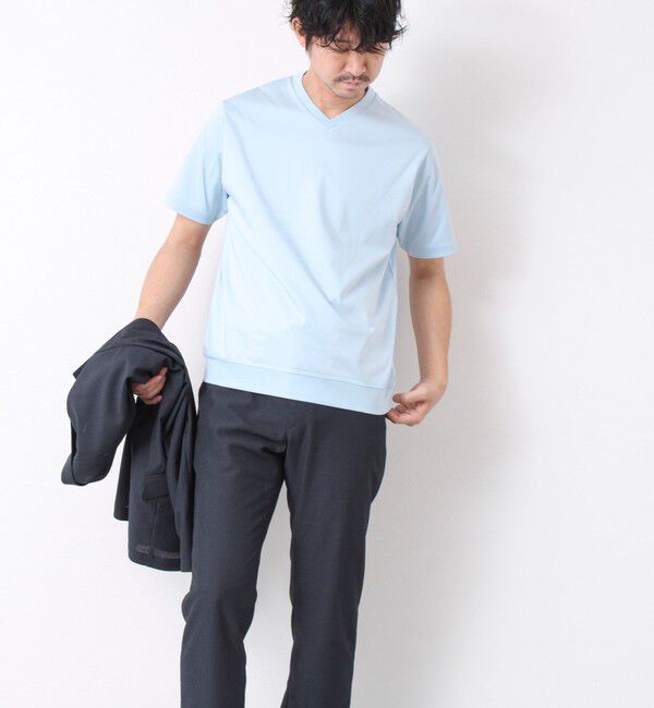 NOLLEY'S goodman「《ビジカジ対応》シルケットスムース Vネック ドレスTシャツ 25SS」|Tシャツ・カットソー|