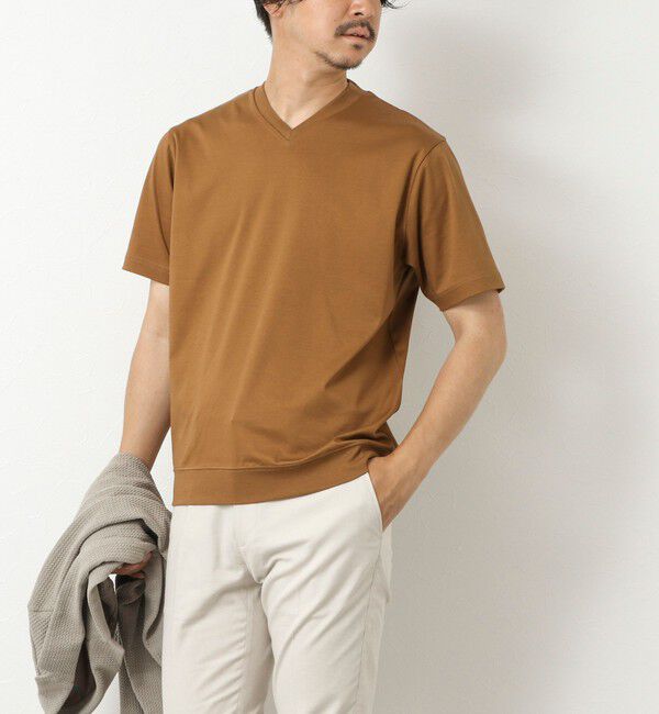 NOLLEY'S goodman「《ビジカジ対応》シルケットスムース Vネック ドレスTシャツ 25SS」|Tシャツ・カットソー|