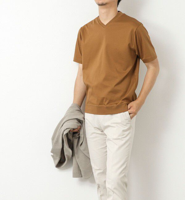 NOLLEY'S goodman「《ビジカジ対応》シルケットスムース Vネック ドレスTシャツ 25SS」|Tシャツ・カットソー|