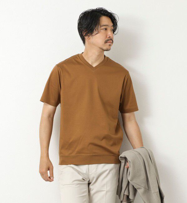 NOLLEY'S goodman「《ビジカジ対応》シルケットスムース Vネック ドレスTシャツ 25SS」|Tシャツ・カットソー|