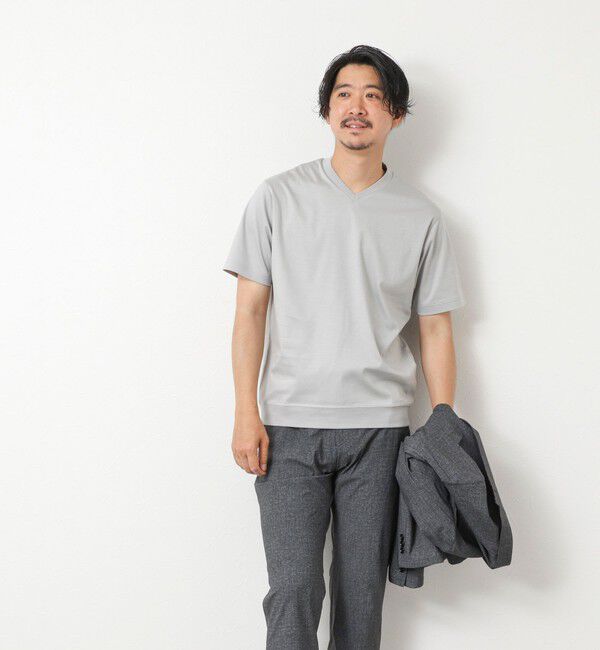 NOLLEY'S goodman「《ビジカジ対応》シルケットスムース Vネック ドレスTシャツ 25SS」|Tシャツ・カットソー|