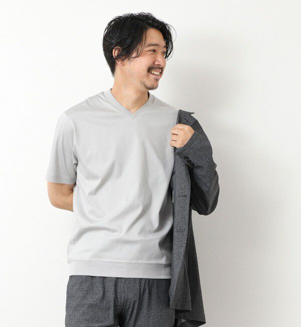 NOLLEY'S goodman「《ビジカジ対応》シルケットスムース Vネック ドレスTシャツ 25SS」|Tシャツ・カットソー|