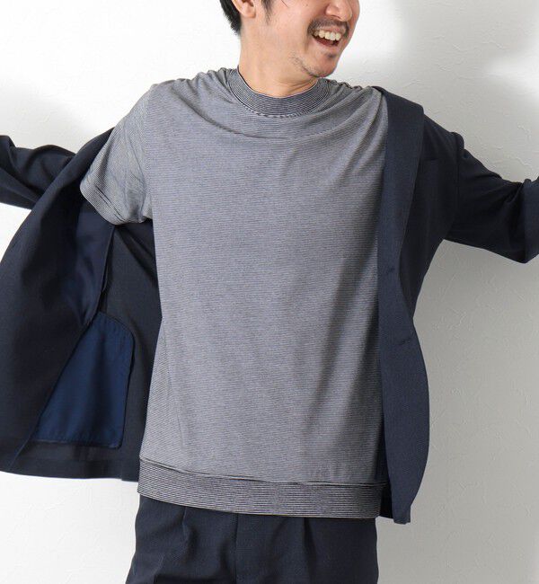 NOLLEY'S goodman「《ビジカジ対応》セミシルケットスムース ボーダードレスTシャツ 25SS」|Tシャツ・カットソー|