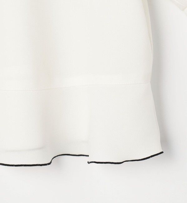 NOLLEY'S「ストレッチジョーゼット配色フリルブラウス」|シャツ・ブラウス|