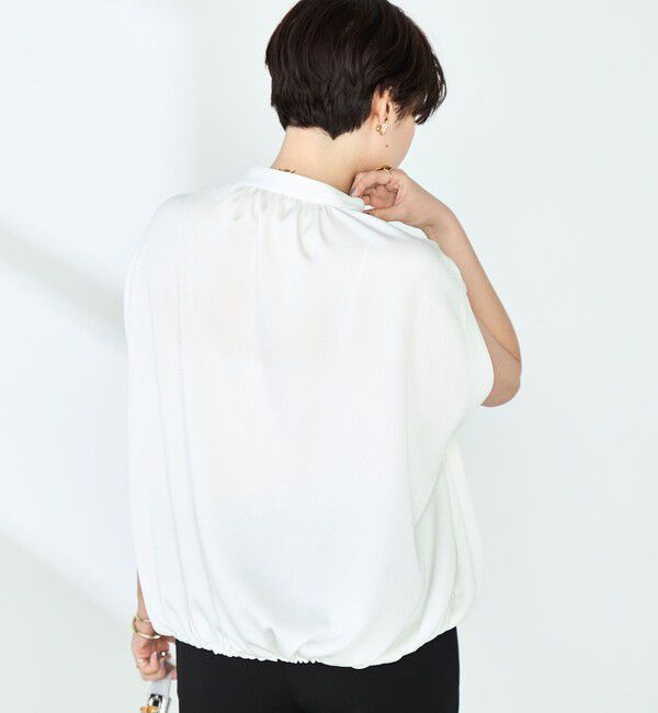 NOLLEY'S「ハンマーサテンケープブラウス」|シャツ・ブラウス|