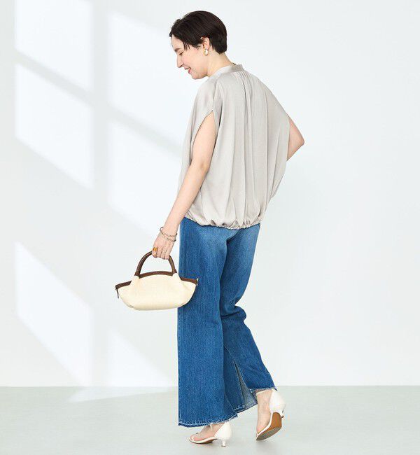 NOLLEY'S「ハンマーサテンケープブラウス」|シャツ・ブラウス|