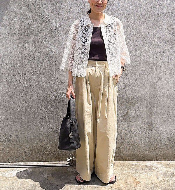 NOLLEY'S「Brocheレースショートシャツ」|シャツ・ブラウス|