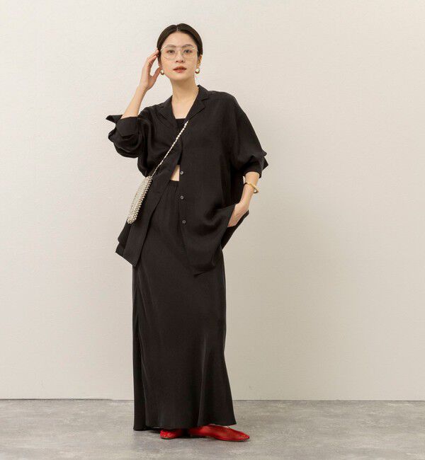 MAQWEL「《セットアップ対応》【MAQWEL/マクウェル】ウォッシャブルサテンスカート」|スカート|