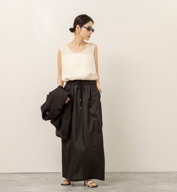 MAQWEL「《セットアップ対応》【MAQWEL/マクウェル】ウォッシャブルサテンノースリーブ」|シャツ・ブラウス|