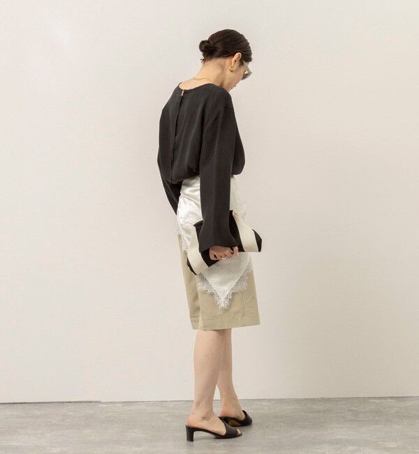 MAQWEL「《セットアップ対応》【MAQWEL/マクウェル】ウォッシャブルサテンTブラウス」|シャツ・ブラウス|