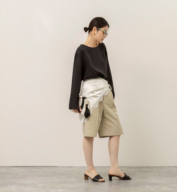 MAQWEL「《セットアップ対応》【MAQWEL/マクウェル】ウォッシャブルサテンTブラウス」|シャツ・ブラウス|