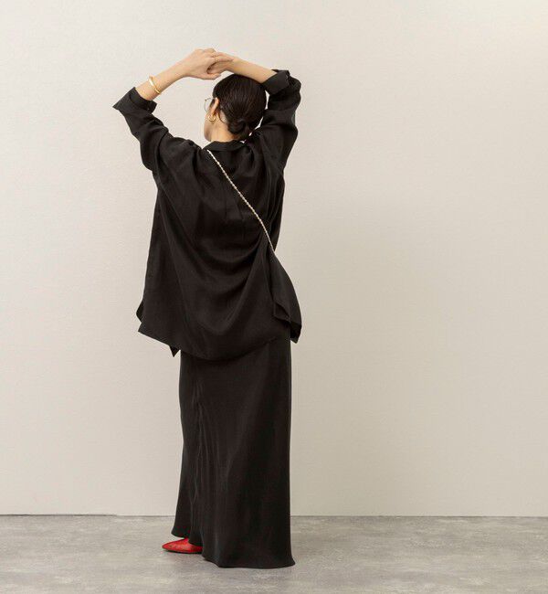 MAQWEL「《セットアップ対応》【MAQWEL/マクウェル】ウォッシャブルサテンシャツ」|シャツ・ブラウス|