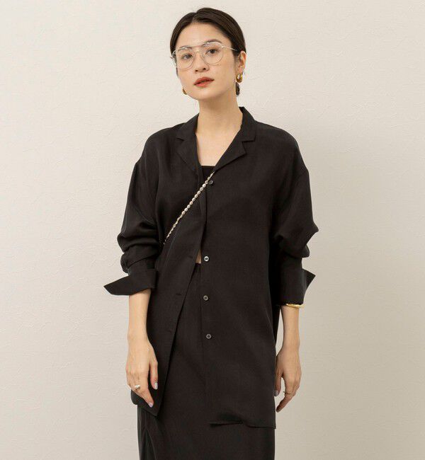 MAQWEL「《セットアップ対応》【MAQWEL/マクウェル】ウォッシャブルサテンシャツ」|シャツ・ブラウス|