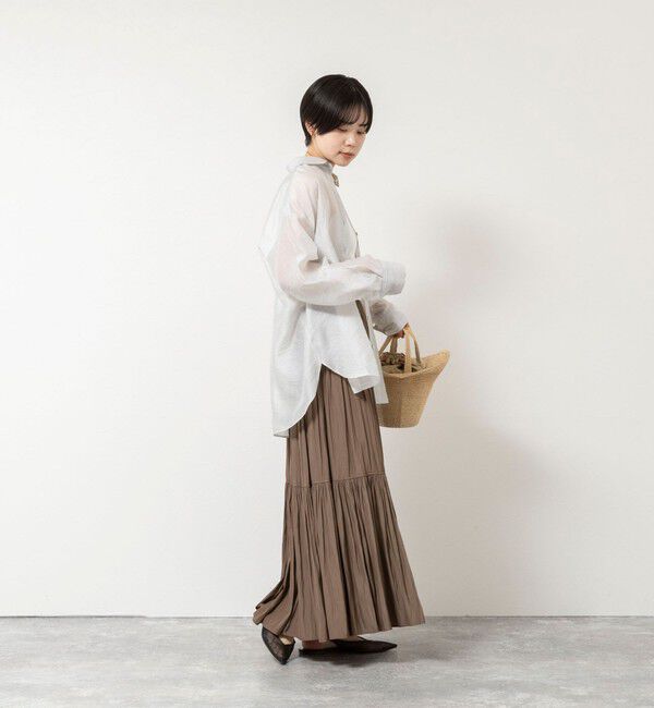 NOLLEY'S「ウォッシャブルカッセンギャザーマキシスカート」|フレア|