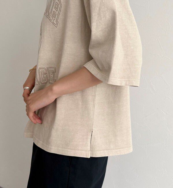 fredy emue「ピグメント刺繍クロップドTシャツ」|Tシャツ・カットソー|