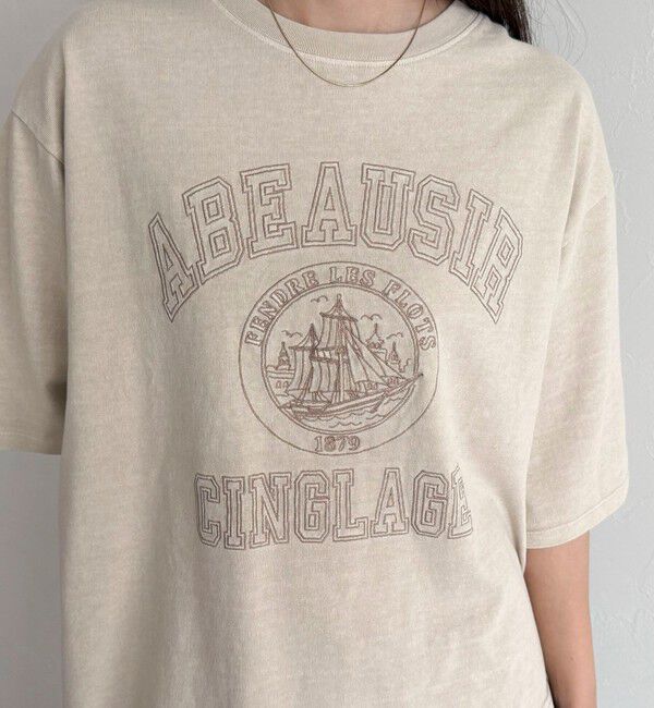 fredy emue「ピグメント刺繍クロップドTシャツ」|Tシャツ・カットソー|