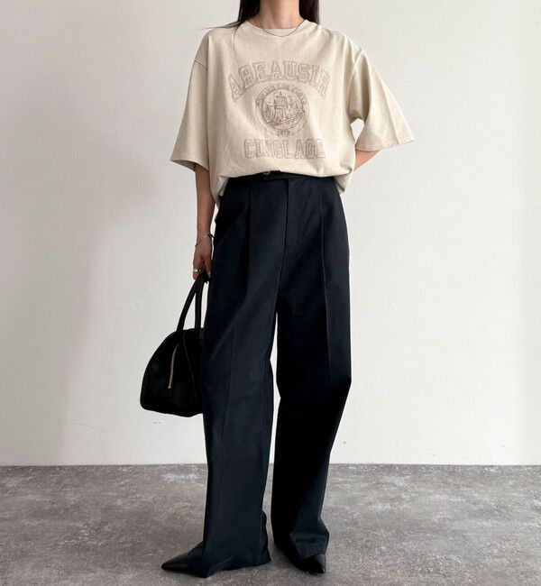 fredy emue「ピグメント刺繍クロップドTシャツ」|Tシャツ・カットソー|