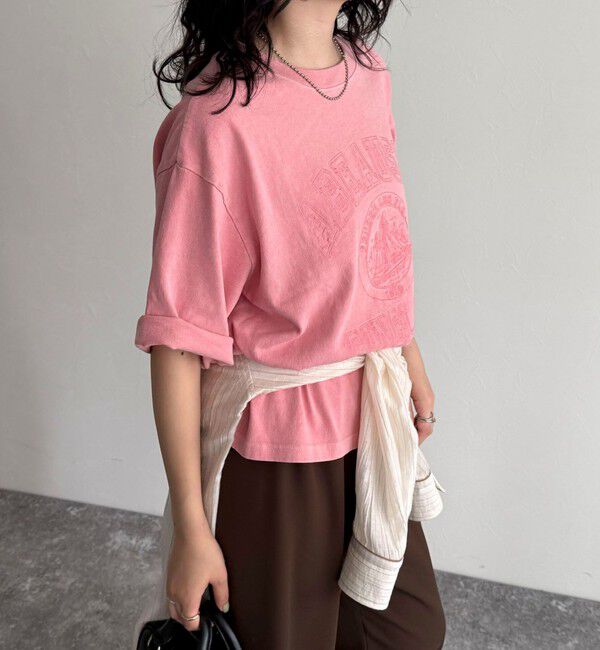 fredy emue「ピグメント刺繍クロップドTシャツ」|Tシャツ・カットソー|