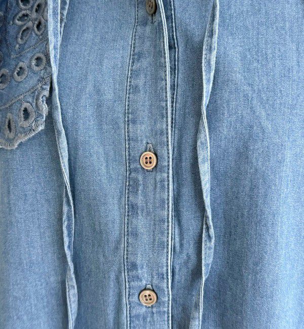 fredy emue「エンブロイダリーケープカラーデニムブラウス」|シャツ・ブラウス|