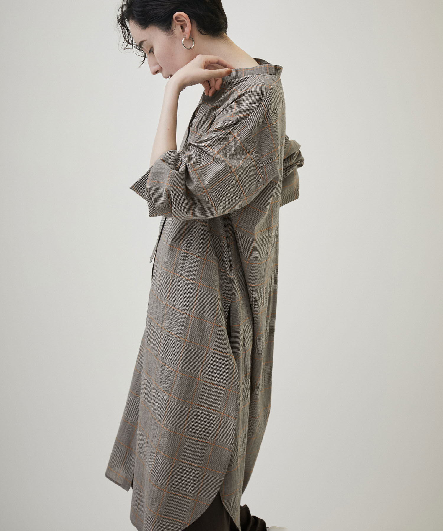 SALON adam et rope'「【NIPPON CULTURE】【洗える】コットンワッシャーローンロングシャツ」|シャツ・ブラウス|