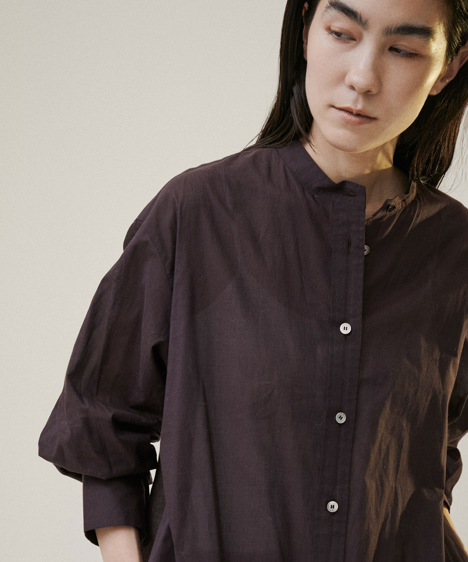 SALON adam et rope'「【NIPPON CULTURE】【洗える】コットンワッシャーローンロングシャツ」|シャツ・ブラウス|