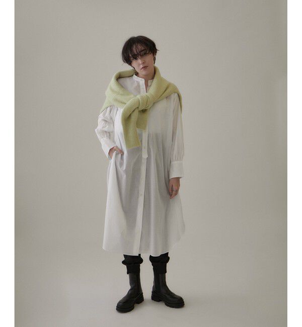 SALON adam et rope'「【NIPPON CULTURE】【洗える】コットンワッシャーローンロングシャツ」|シャツ・ブラウス|