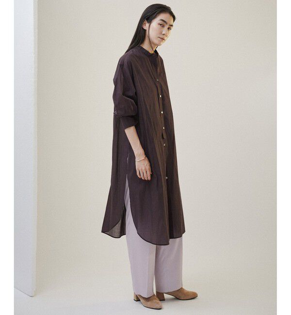 SALON adam et rope'「【NIPPON CULTURE】【洗える】コットンワッシャーローンロングシャツ」|シャツ・ブラウス|