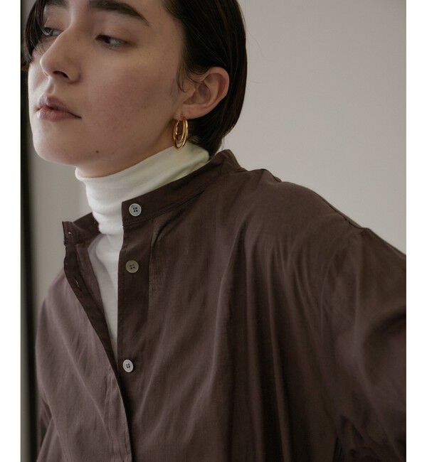 SALON adam et rope'「【NIPPON CULTURE】【洗える】コットンワッシャーローンロングシャツ」|シャツ・ブラウス|