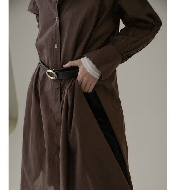 SALON adam et rope'「【NIPPON CULTURE】【洗える】コットンワッシャーローンロングシャツ」|シャツ・ブラウス|