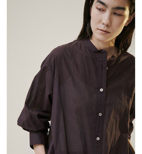 SALON adam et rope'「【NIPPON CULTURE】【洗える】コットンワッシャーローンロングシャツ」|シャツ・ブラウス|