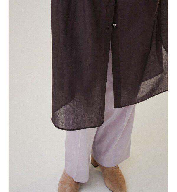 SALON adam et rope'「【NIPPON CULTURE】【洗える】コットンワッシャーローンロングシャツ」|シャツ・ブラウス|