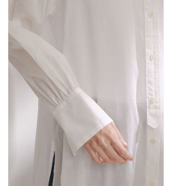 SALON adam et rope'「【NIPPON CULTURE】【洗える】コットンワッシャーローンロングシャツ」|シャツ・ブラウス|