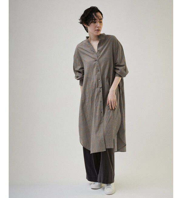 SALON adam et rope'「【NIPPON CULTURE】【洗える】コットンワッシャーローンロングシャツ」|シャツ・ブラウス|