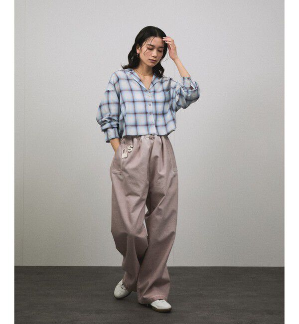 SALON adam et rope'「オンブレチェッククロップドオープンカラーシャツ」|シャツ・ブラウス|