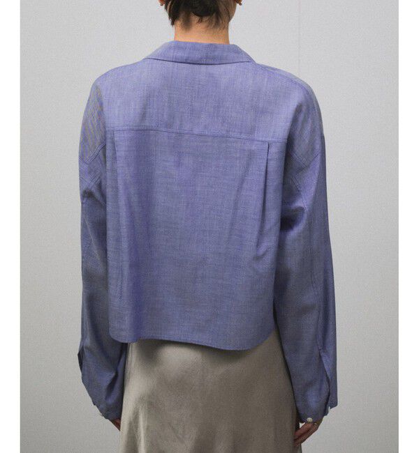 SALON adam et rope'「オンブレチェッククロップドオープンカラーシャツ」|シャツ・ブラウス|