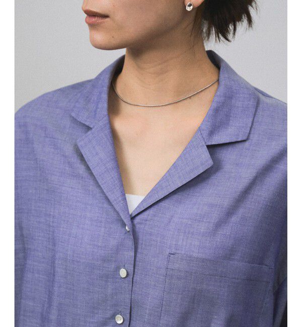 SALON adam et rope'「オンブレチェッククロップドオープンカラーシャツ」|シャツ・ブラウス|