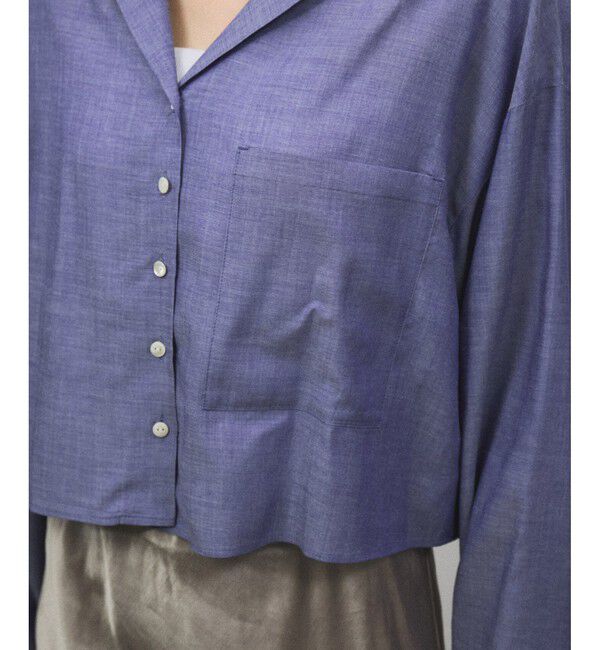 SALON adam et rope'「オンブレチェッククロップドオープンカラーシャツ」|シャツ・ブラウス|