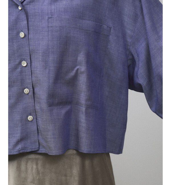 SALON adam et rope'「オンブレチェッククロップドオープンカラーシャツ」|シャツ・ブラウス|