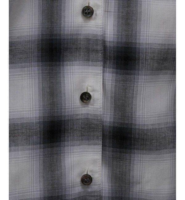 SALON adam et rope'「オンブレチェッククロップドオープンカラーシャツ」|シャツ・ブラウス|