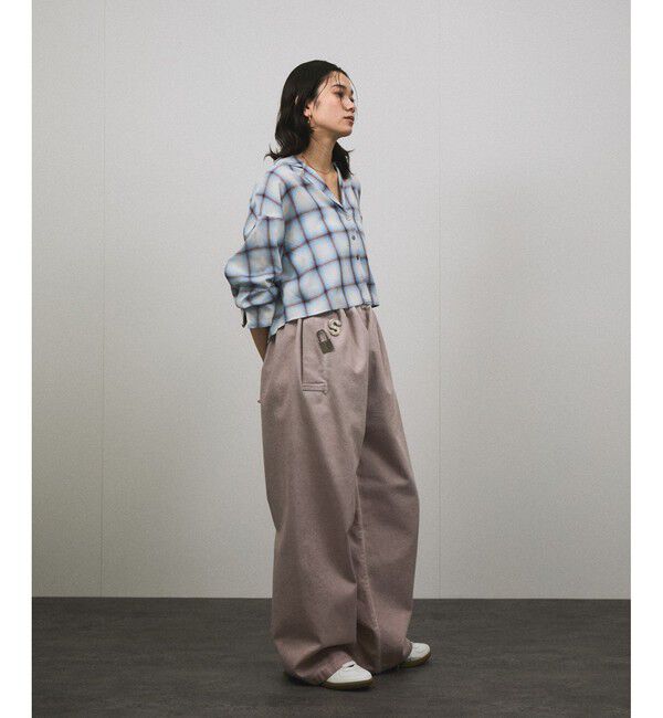 SALON adam et rope'「オンブレチェッククロップドオープンカラーシャツ」|シャツ・ブラウス|