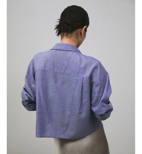 SALON adam et rope'「オンブレチェッククロップドオープンカラーシャツ」|シャツ・ブラウス|