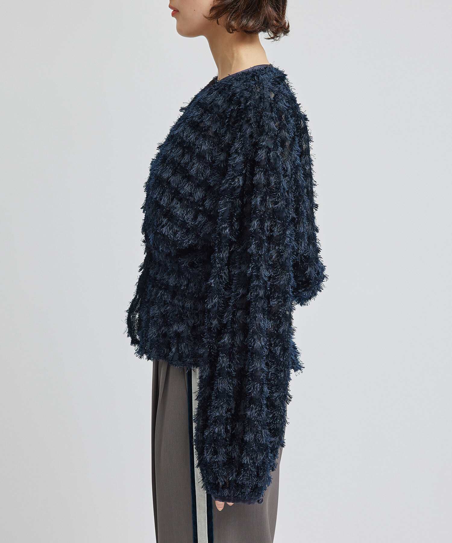 ROPE「シアーフリンジデザインブラウス」|シャツ・ブラウス|