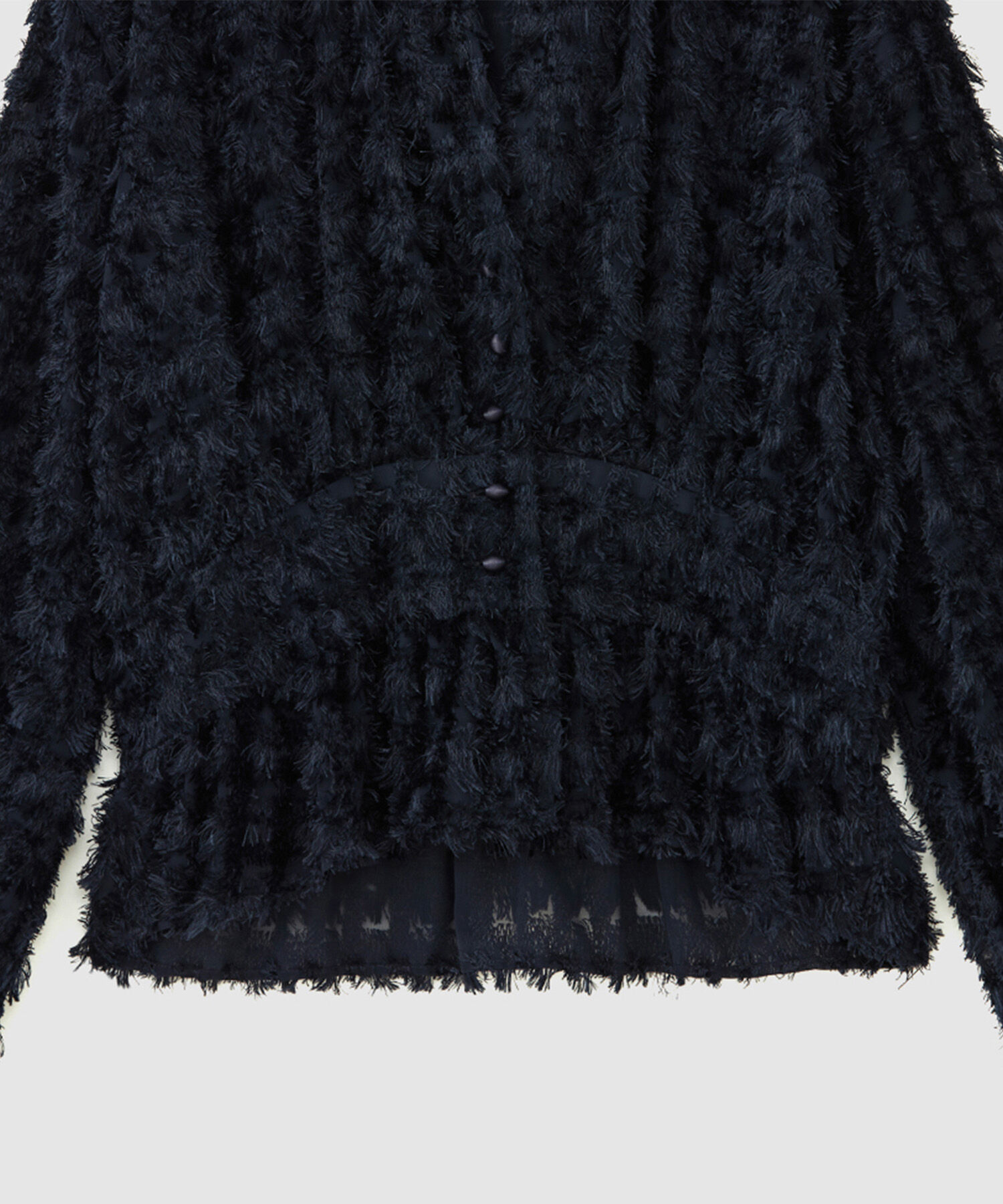 ROPE「シアーフリンジデザインブラウス」|シャツ・ブラウス|