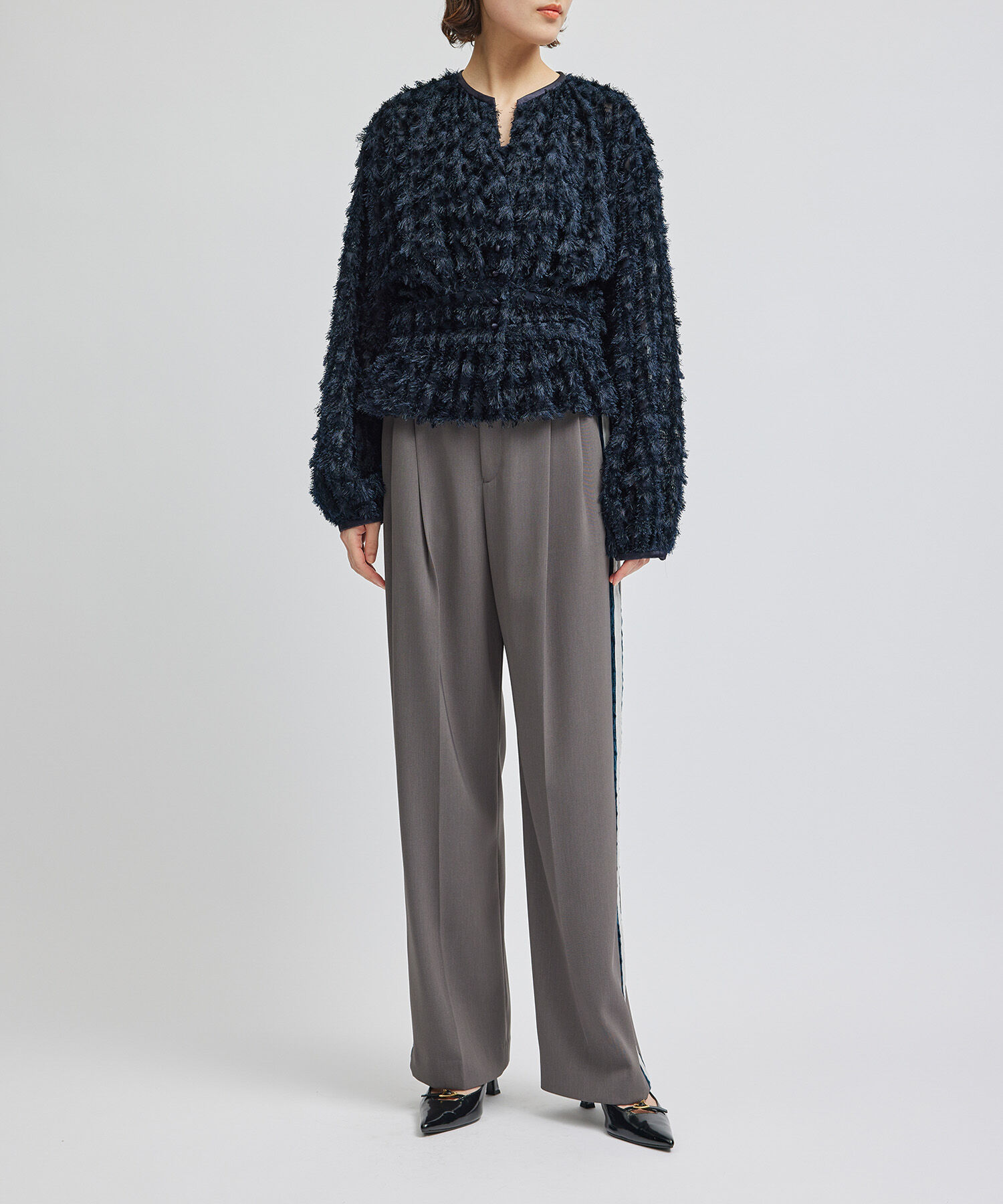 ROPE「シアーフリンジデザインブラウス」|シャツ・ブラウス|