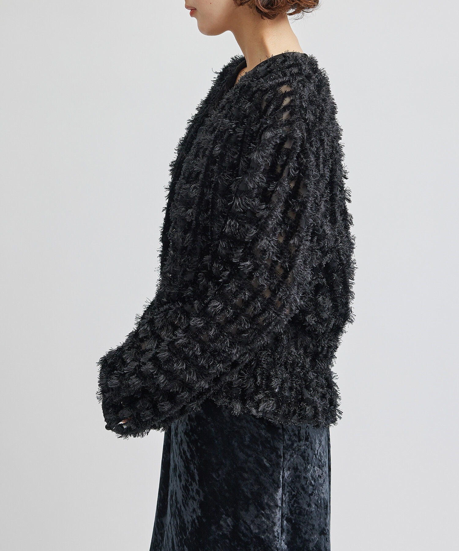 ROPE「シアーフリンジデザインブラウス」|シャツ・ブラウス|