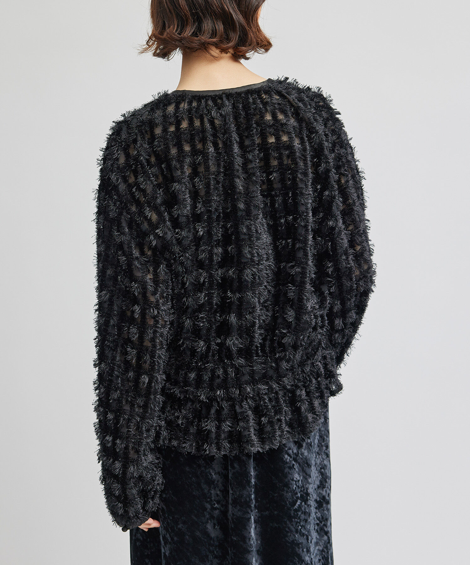 ROPE「シアーフリンジデザインブラウス」|シャツ・ブラウス|